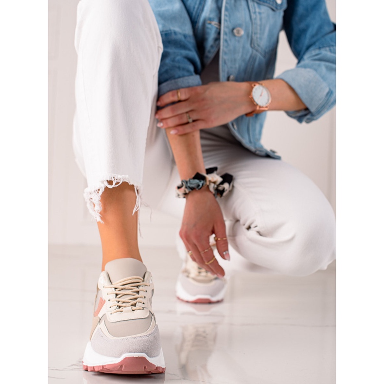 Sweet Shoes Zapatillas de moda beige negro 2