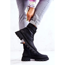 Botas Piel Abrigadas Atadas Racquell Negro 3