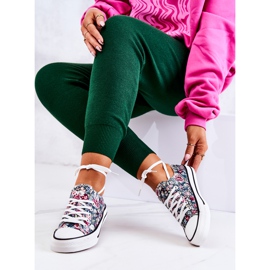 FS2 Deportivas Bajas Con Flores Desiree Verdes 5