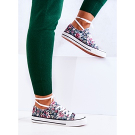 FS2 Deportivas Bajas Con Flores Desiree Verdes 6