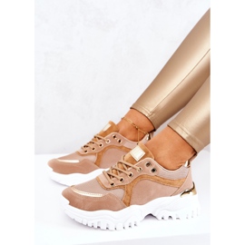 FS2 Zapatillas En La Plataforma Marrón Sallie beige dorado 7