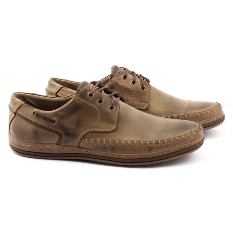 Polbut Zapatos de cuero para hombre J44PŁ marrón 2
