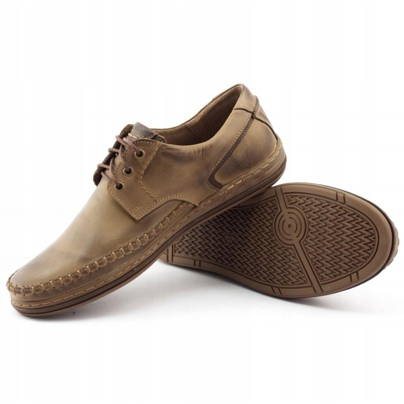 Polbut Zapatos de cuero para hombre J44PŁ marrón 3