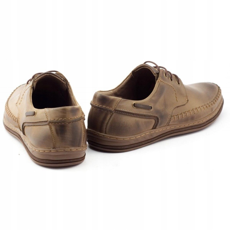 Polbut Zapatos de cuero para hombre J44PŁ marrón 4