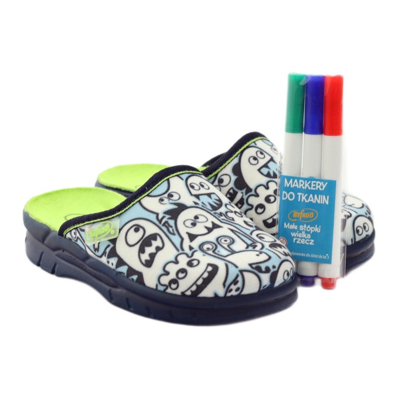 Zapatillas infantil befado para colorear blanco azul marino azul 5