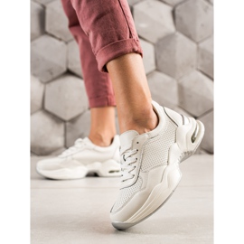 Goodin Deportivas de piel calada blanco 4