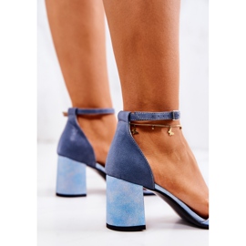 PA2 Sandalias De Cuero En Una Barra De Lorene Azul 1 PA2 Sandalias De Cuero En Una Barra De Lorene Azul 1