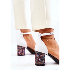 PA2 Sandalias De Cuero Sobre Una Barra De Lorene En Blanco Y Negro multicolor 1