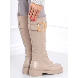 Botas con cordones Naomi Khaki beige 4