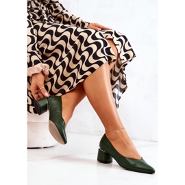 PA2 Zapatos De Tacón De Cuero En Spitz Verde Marilyn 4