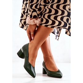 PA2 Zapatos De Tacón De Cuero En Spitz Verde Marilyn 2
