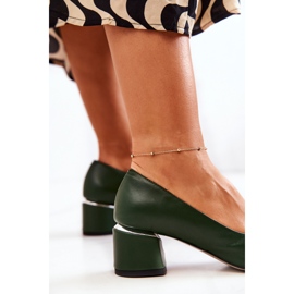 PA2 Zapatos De Tacón De Cuero En Spitz Verde Marilyn 5