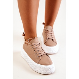 Zapatillas En Una Plataforma Masiva Beige Suzane 1