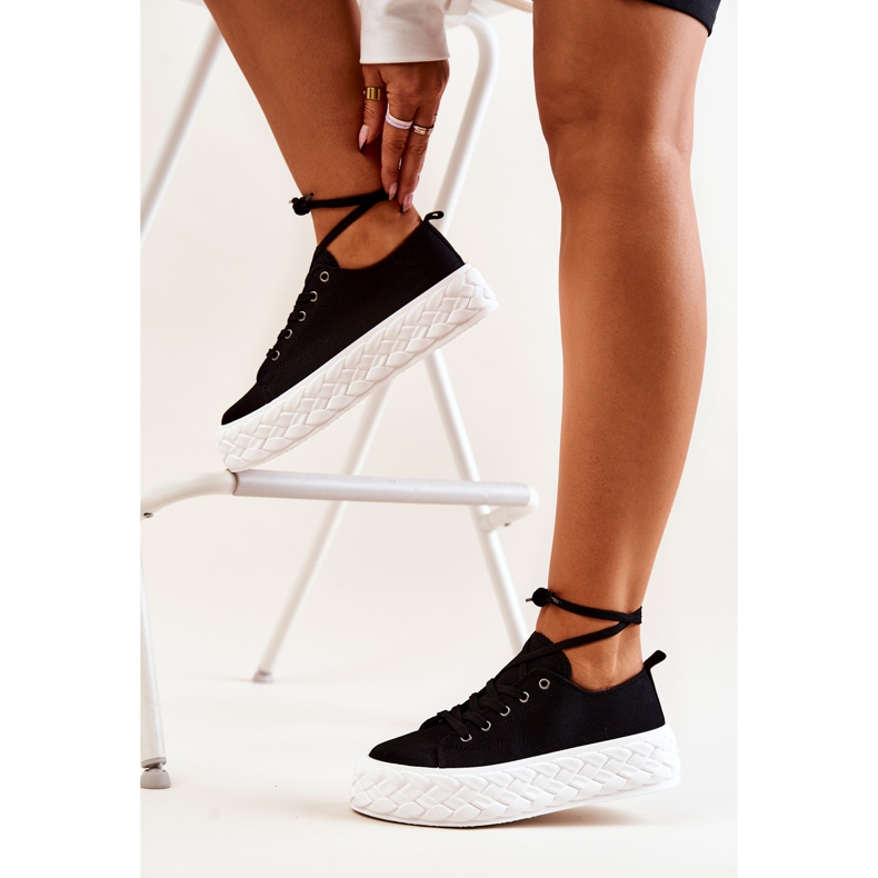 PS1 Zapatillas de deporte en una plataforma masiva de Suzane en blanco y negro 2