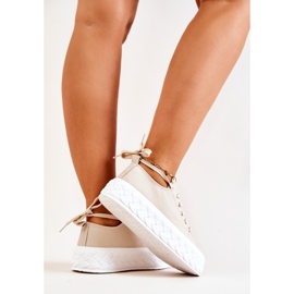 PS1 Zapatillas En Una Plataforma Masiva Beige Claro Suzane 5