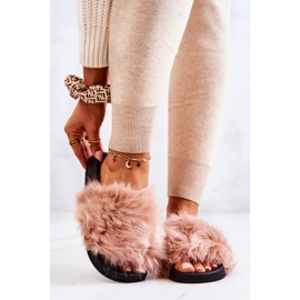 PM1 Pantuflas Con Pelo, Goma Dirty Pink Pollie beige 2
