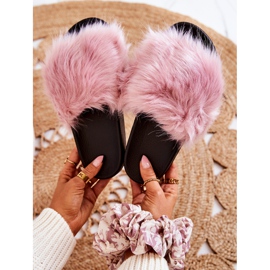 PM1 Pantuflas Con Pelo Goma Pollie Rosa rosado 4