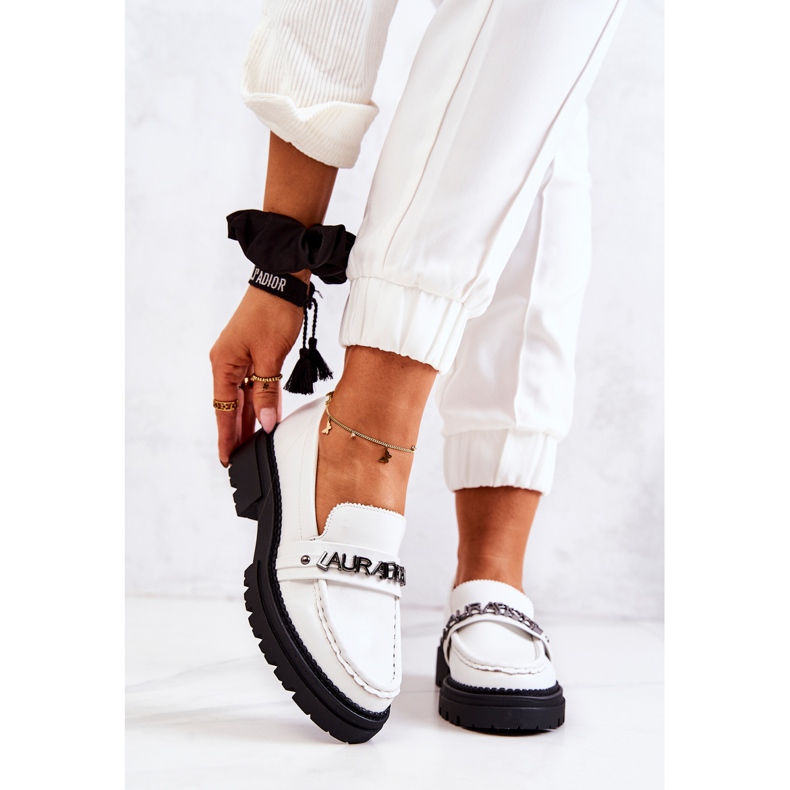 PL5 Mocasín Piel Letras La.Fi Blanco Jenefer 2