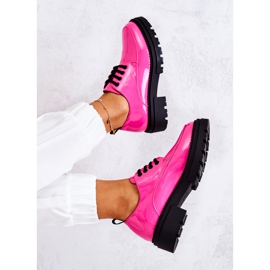 PL5 Zapatos Cordones Lacados La.Fi Negro Joselin rosado 1