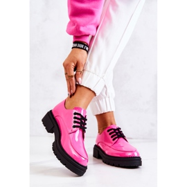 PL5 Zapatos Cordones Lacados La.Fi Negro Joselin rosado 5