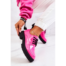PL5 Zapatos Cordones Lacados La.Fi Negro Joselin rosado 6