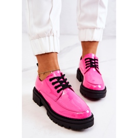PL5 Zapatos Cordones Lacados La.Fi Negro Joselin rosado 7