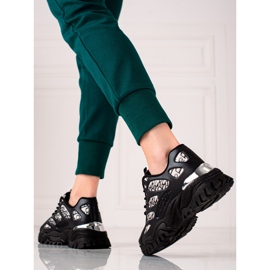 TRENDI Zapatillas negras en la plataforma negro 3