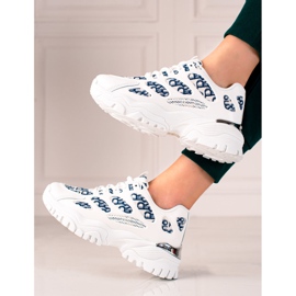 TRENDI Zapatillas blancas en la plataforma blanco 1