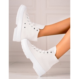 TRENDI Zapatillas altas en la plataforma blanco 1
