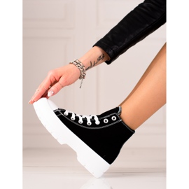 TRENDI Zapatillas altas en la plataforma negro 1