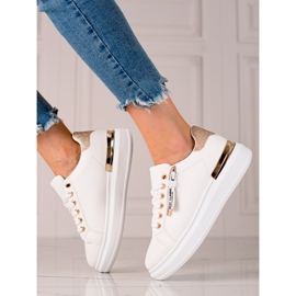 BUONAROTTI Deportivas Blancas Con Cremallera Decorativa blanco 2