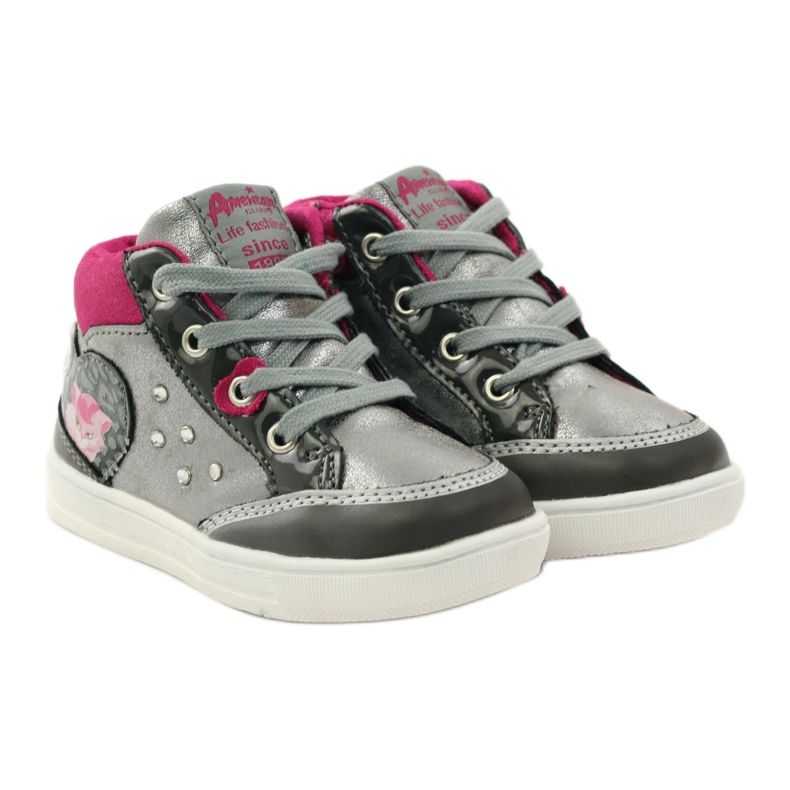 American Club Zapatos American 152893 gris deportivo rosa 4