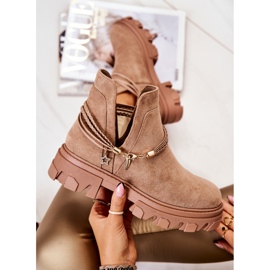 PS1 Botas Worker De Ante Con Rayas Beige Moriah marrón 1