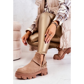 PS1 Botas Worker De Ante Con Rayas Beige Moriah marrón 4