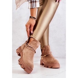 PS1 Botas Worker De Ante Con Rayas Beige Moriah marrón 3
