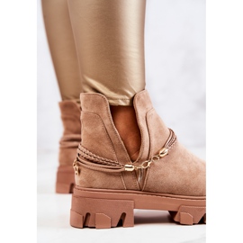 PS1 Botas Worker De Ante Con Rayas Beige Moriah marrón 7