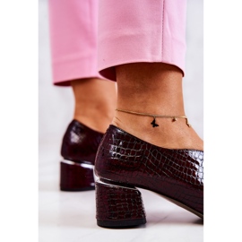 PA2 Zapatos De Salón Piel Serpiente Burdeos Alissa rojo multicolor 5