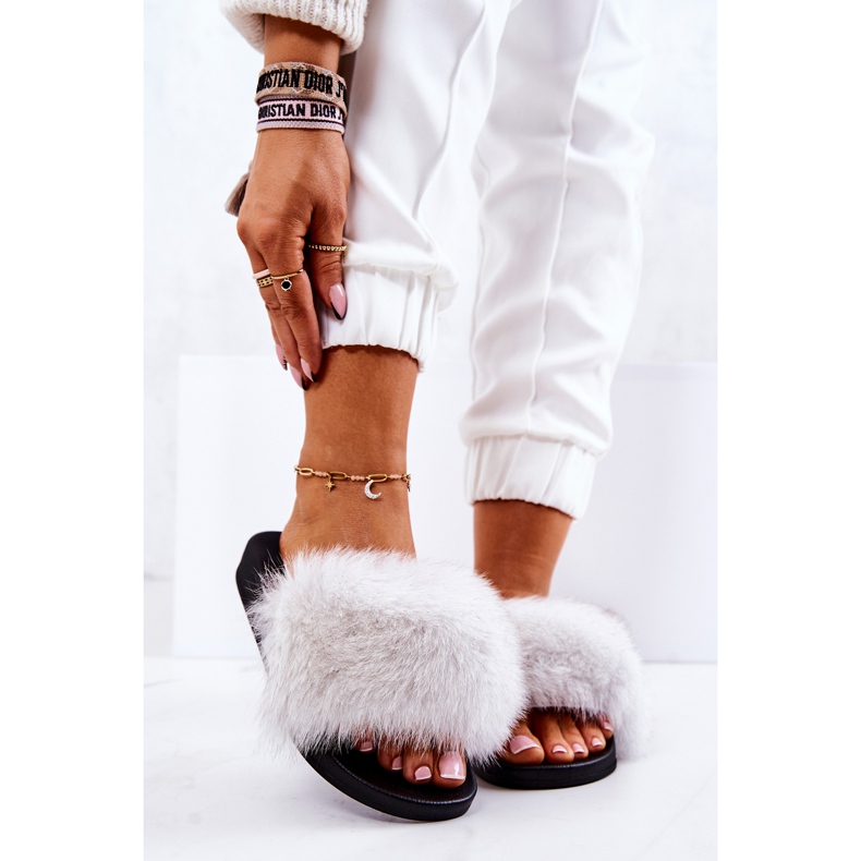 FM1 Zapatillas Casa Con Pelo Natural Blanco Naturis 2