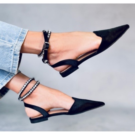 Bailarinas elegantes con piedras Dust Black negro 1 Bailarinas elegantes con piedras Dust Black negro 1