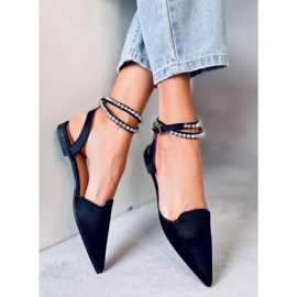 Bailarinas elegantes con piedras Dust Black negro 3