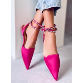 Bailarinas elegantes con piedras Dust Fuchsia rosa 1