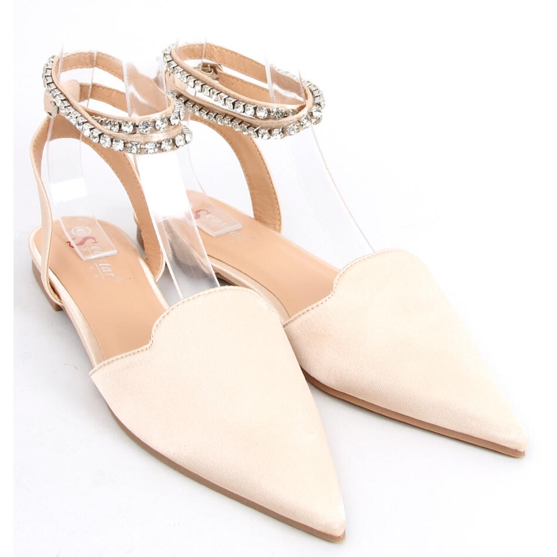 Bailarinas elegantes con piedras Dust Champagne beige 2