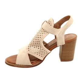 Evento Beige Openwork Women's Sandals Sandals 21SD35-3581 1 Evento Beige Openwork Women's Sandals Sandals 21SD35-3581 1