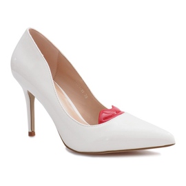 Tacones lacados en blanco con cara de Sonia 3