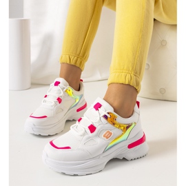 Deportivas blancas y rosas con inserciones holográficas Going blanco 1