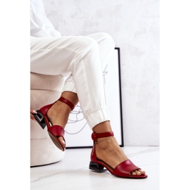 Sandalias Piel Tacón Alto Laura Messi 2143 Rojo 4