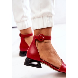 Sandalias Piel Tacón Alto Laura Messi 2143 Rojo 1