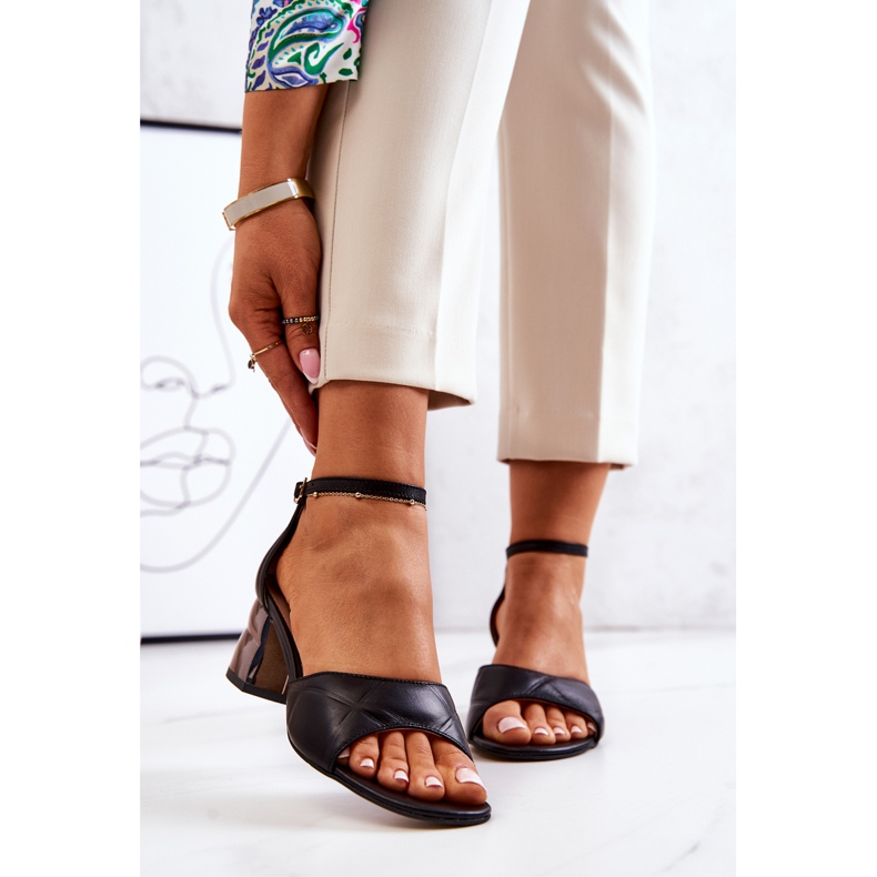 Lewski Shoes Sandalias De Piel On A Bar Lewski 3027 Negro 2