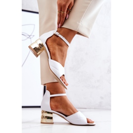 Lewski Shoes Sandalias De Piel On A Bar Lewski 3027 Blanco dorado 4