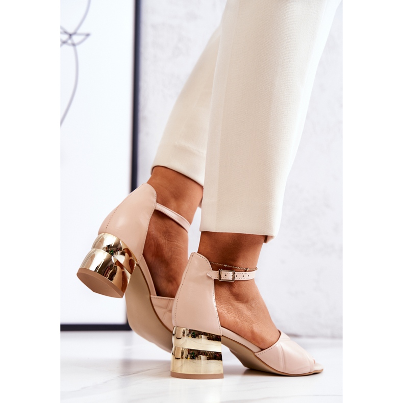 Lewski Shoes Sandalias Piel On A Bar Lewski 3027 Beige dorado 1